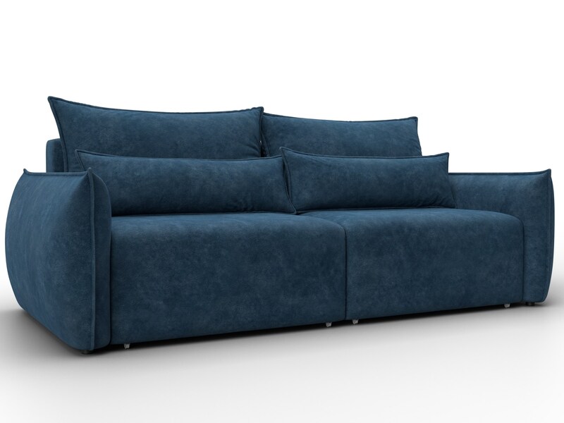 Диван прямой Лига-051 НПБ, Велюр, BRUT 11 синий