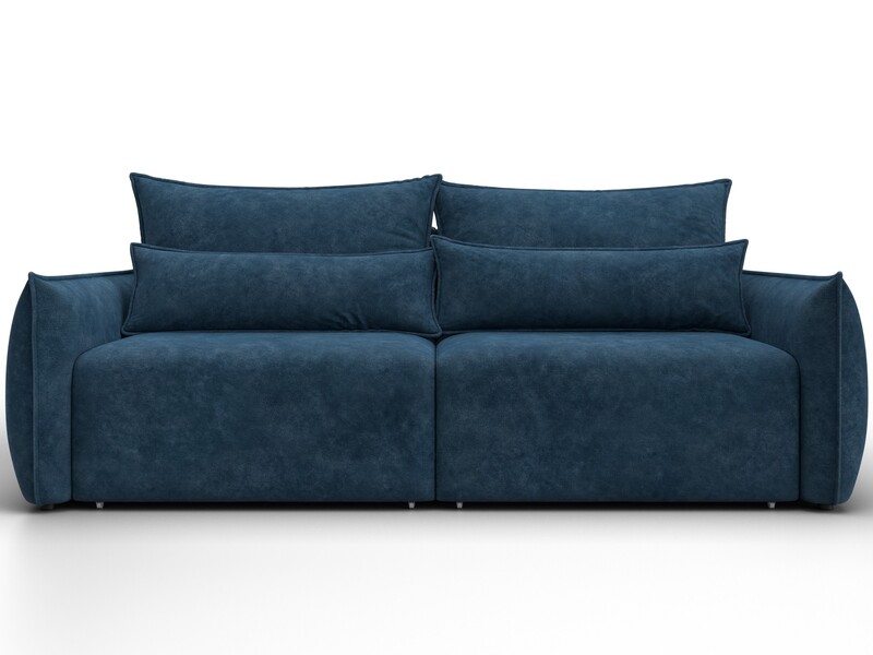 Диван прямой Лига-051 НПБ, Велюр, BRUT 11 синий