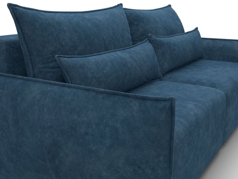 Диван прямой Лига-051 НПБ, Велюр, BRUT 11 синий