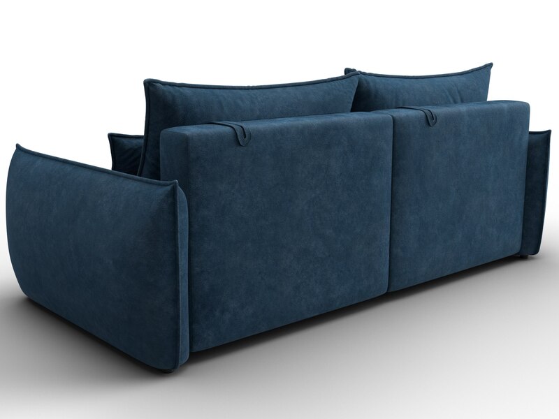 Диван прямой Лига-051 НПБ, Велюр, BRUT 11 синий