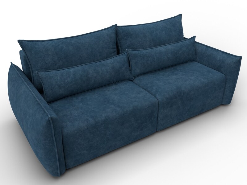 Диван прямой Лига-051 НПБ, Велюр, BRUT 11 синий
