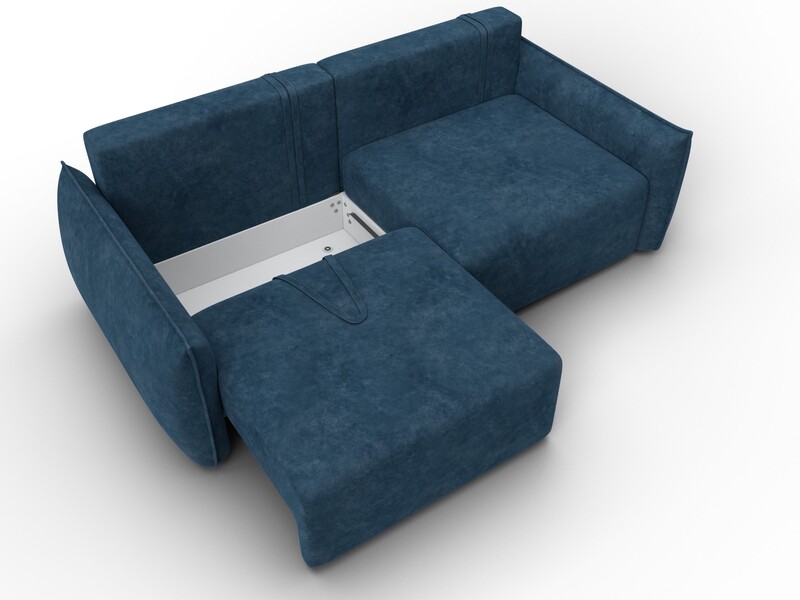 Диван прямой Лига-051 НПБ, Велюр, BRUT 11 синий