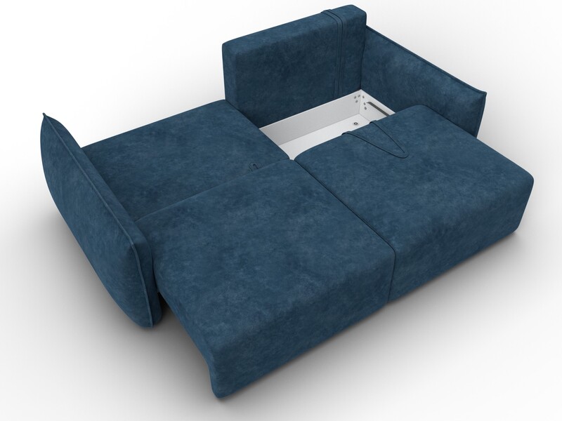 Диван прямой Лига-051 НПБ, Велюр, BRUT 11 синий