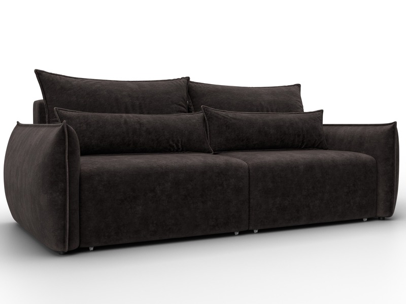 Диван прямой Лига-051 НПБ, Велюр, BRUT 17 коричневый