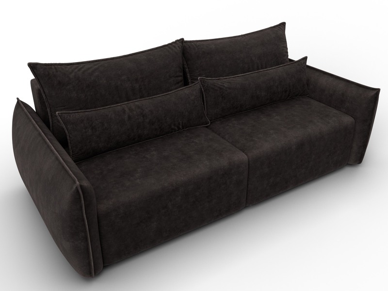 Диван прямой Лига-051 НПБ, Велюр, BRUT 17 коричневый