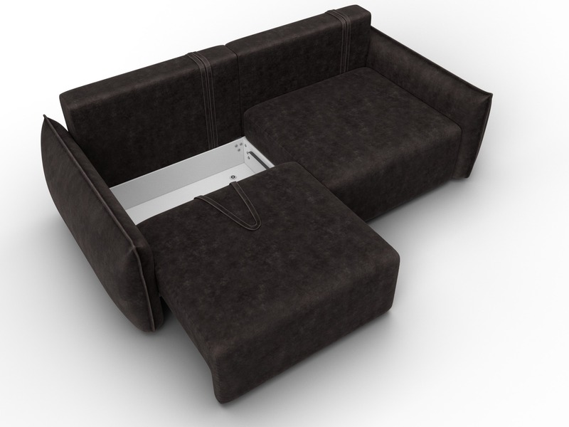 Диван прямой Лига-051 НПБ, Велюр, BRUT 17 коричневый