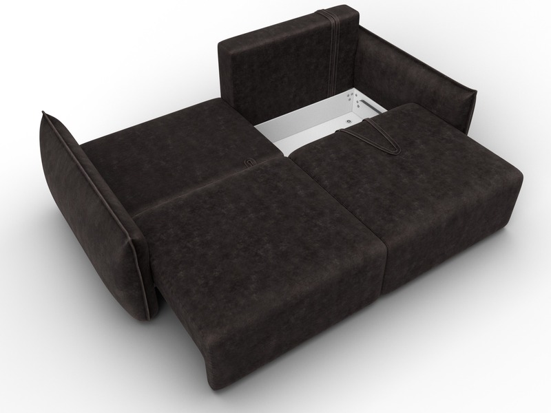 Диван прямой Лига-051 НПБ, Велюр, BRUT 17 коричневый