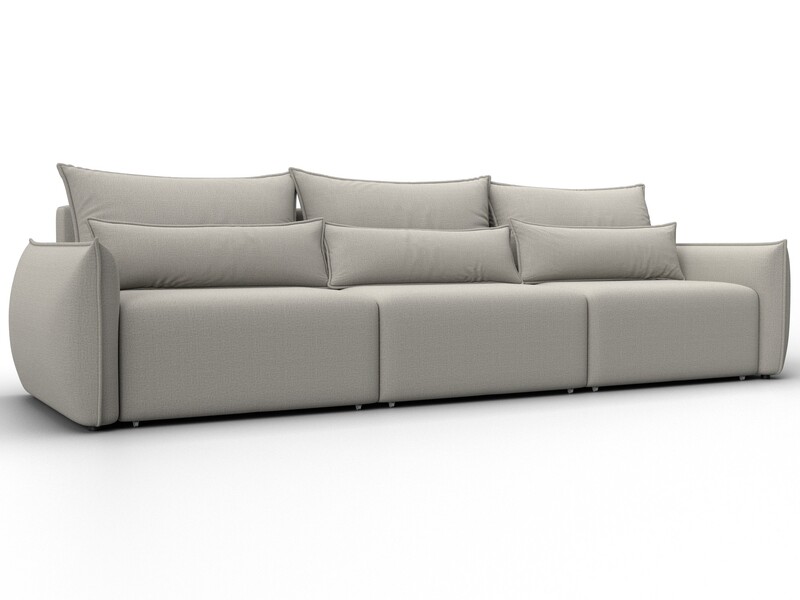 Диван прямой Лига-051 НПБ Лонг, Рогожка, Амур 02 бежевый