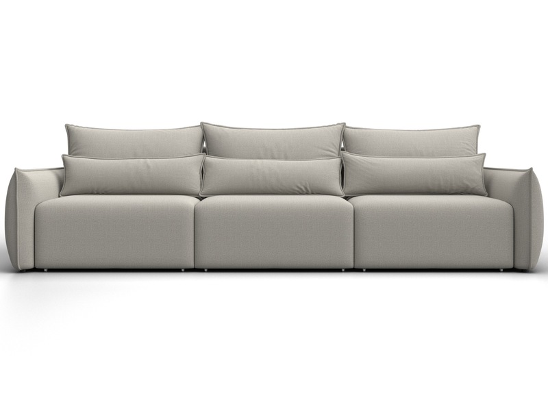 Диван прямой Лига-051 НПБ Лонг, Рогожка, Амур 02 бежевый