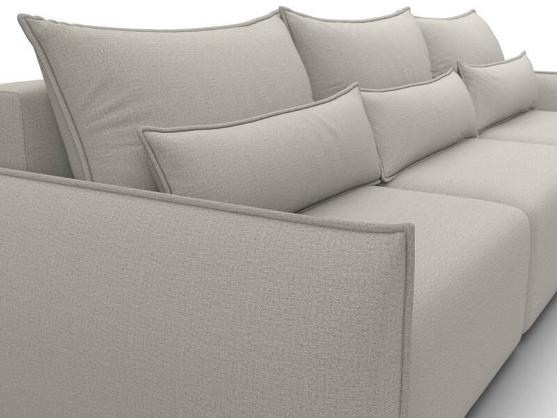 Диван прямой Лига-051 НПБ Лонг, Рогожка, Амур 02 бежевый