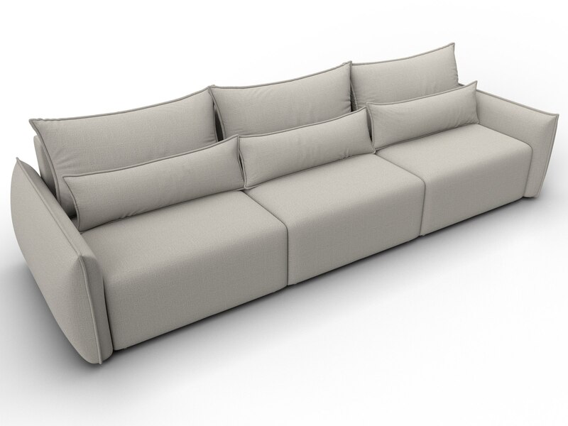 Диван прямой Лига-051 НПБ Лонг, Рогожка, Амур 02 бежевый