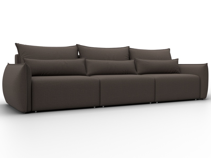 Диван прямой Лига-051 НПБ Лонг, Рогожка, Амур 05 коричневый