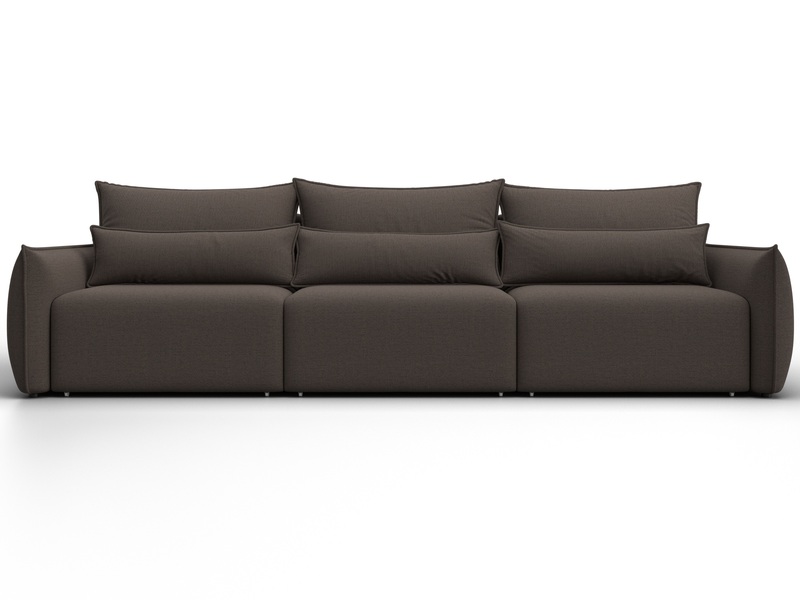 Диван прямой Лига-051 НПБ Лонг, Рогожка, Амур 05 коричневый