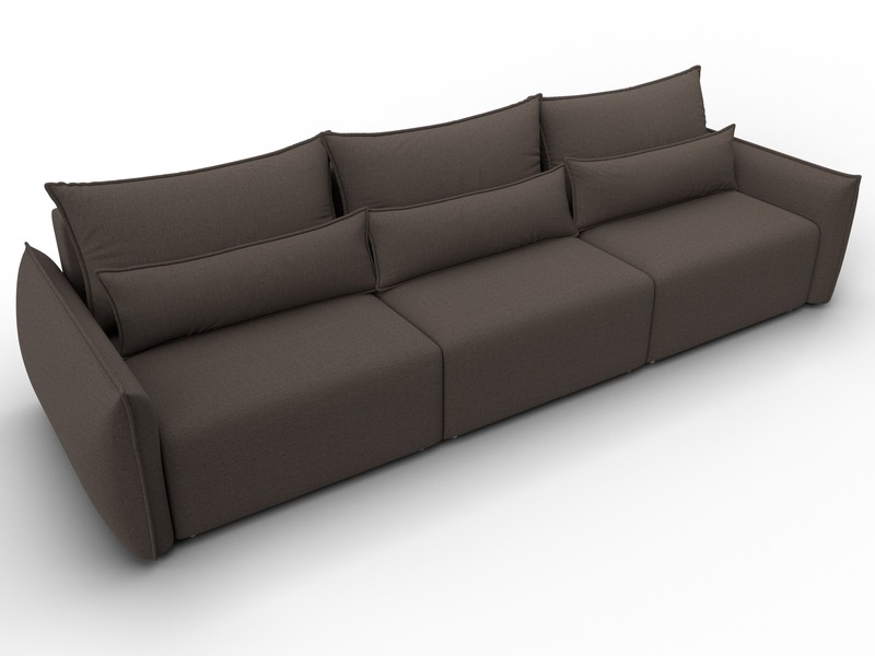 Диван прямой Лига-051 НПБ Лонг, Рогожка, Амур 05 коричневый