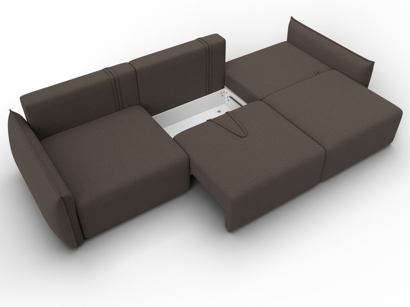 Диван прямой Лига-051 НПБ Лонг, Рогожка, Амур 05 коричневый