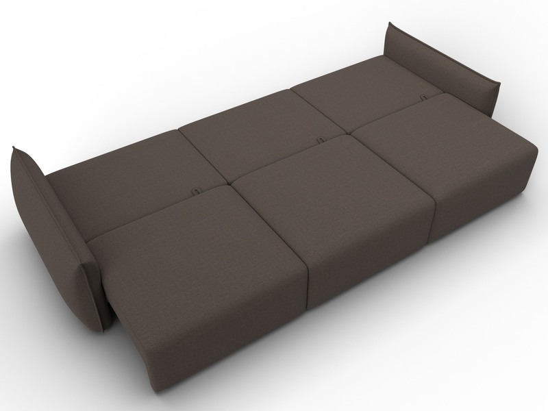 Диван прямой Лига-051 НПБ Лонг, Рогожка, Амур 05 коричневый