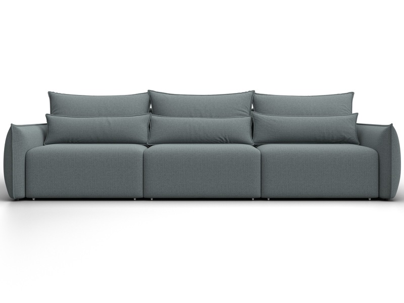 Диван прямой Лига-051 НПБ Лонг, Рогожка, Амур 07 серый