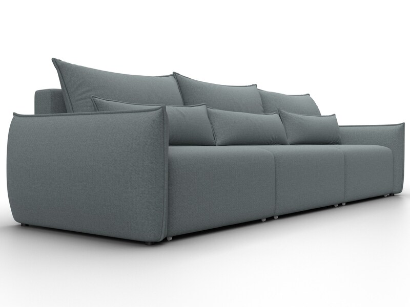 Диван прямой Лига-051 НПБ Лонг, Рогожка, Амур 07 серый