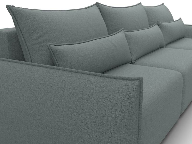 Диван прямой Лига-051 НПБ Лонг, Рогожка, Амур 07 серый