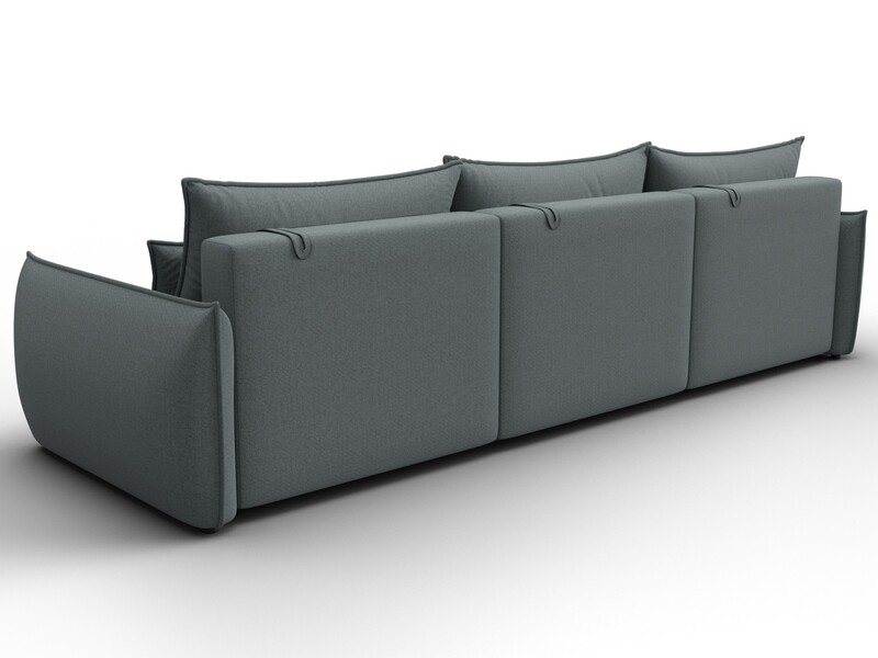 Диван прямой Лига-051 НПБ Лонг, Рогожка, Амур 07 серый