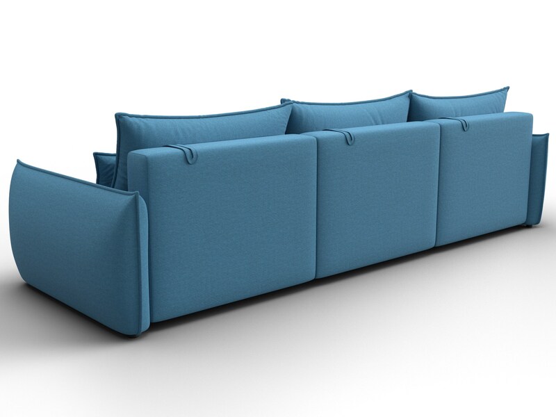 Диван прямой Лига-051 НПБ Лонг, Рогожка, Амур 10 голубой