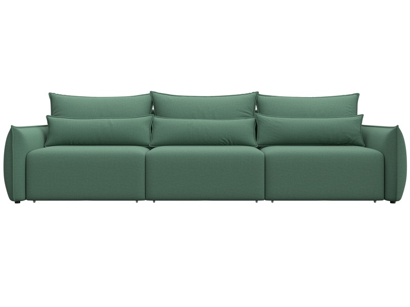 Диван прямой Лига-051 НПБ Лонг, Рогожка, Амур 11 зеленый