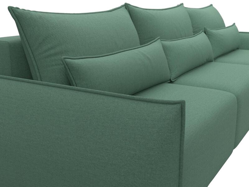 Диван прямой Лига-051 НПБ Лонг, Рогожка, Амур 11 зеленый