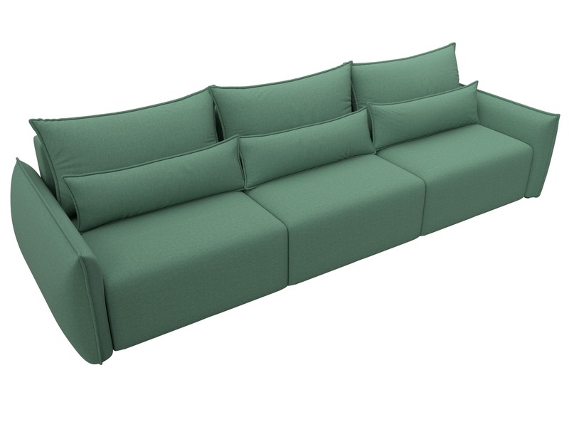 Диван прямой Лига-051 НПБ Лонг, Рогожка, Амур 11 зеленый