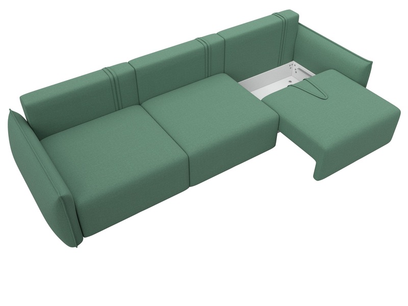 Диван прямой Лига-051 НПБ Лонг, Рогожка, Амур 11 зеленый