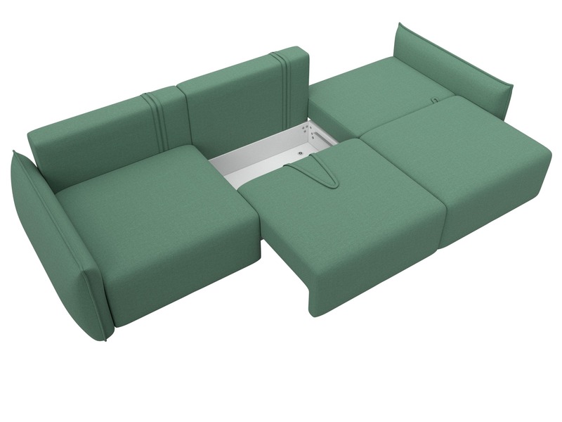 Диван прямой Лига-051 НПБ Лонг, Рогожка, Амур 11 зеленый