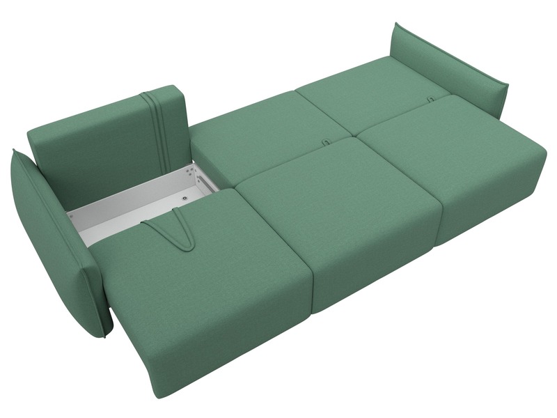 Диван прямой Лига-051 НПБ Лонг, Рогожка, Амур 11 зеленый