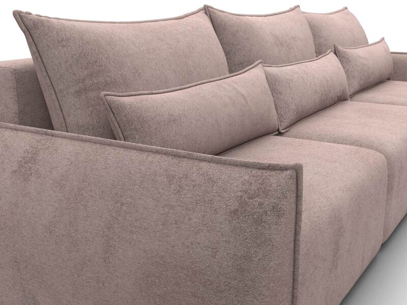 Диван прямой Лига-051 НПБ Лонг, Велюр, TOWER 05 бежевый