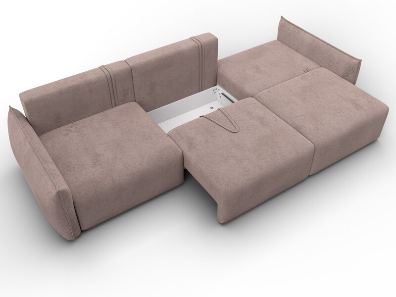 Диван прямой Лига-051 НПБ Лонг, Велюр, TOWER 05 бежевый