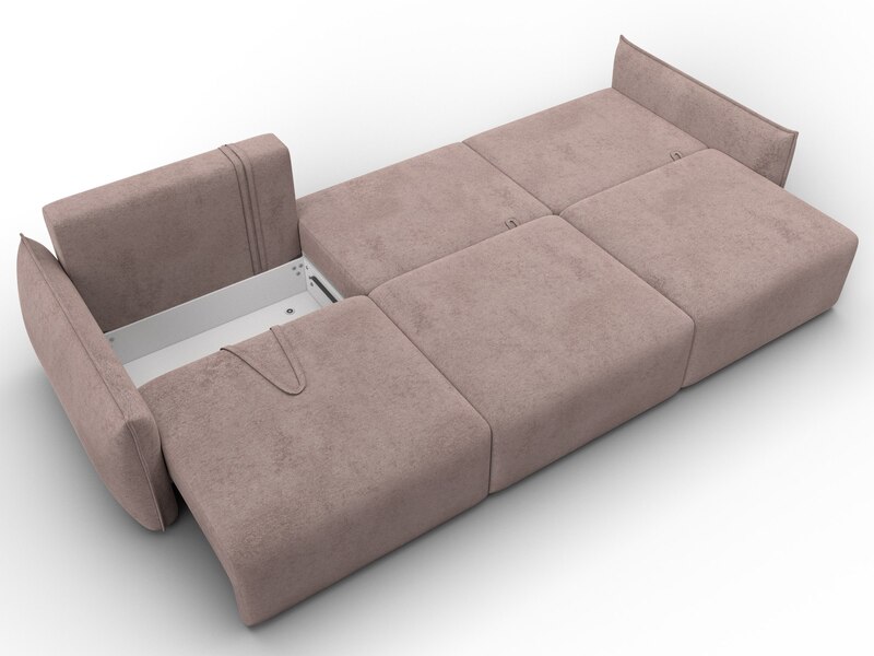 Диван прямой Лига-051 НПБ Лонг, Велюр, TOWER 05 бежевый