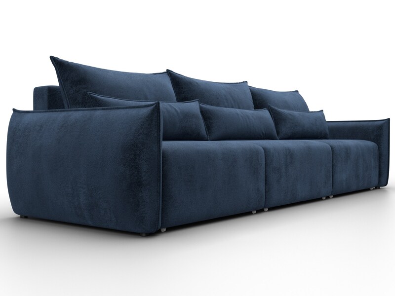 Диван прямой Лига-051 НПБ Лонг, Велюр, TOWER 13 синий
