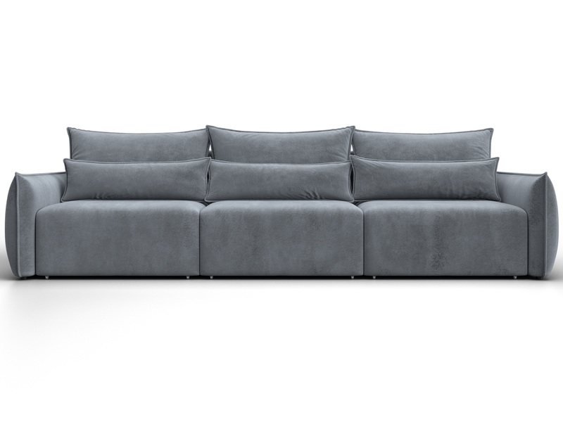 Диван прямой Лига-051 НПБ Лонг, Велюр, TOWER 10 серый