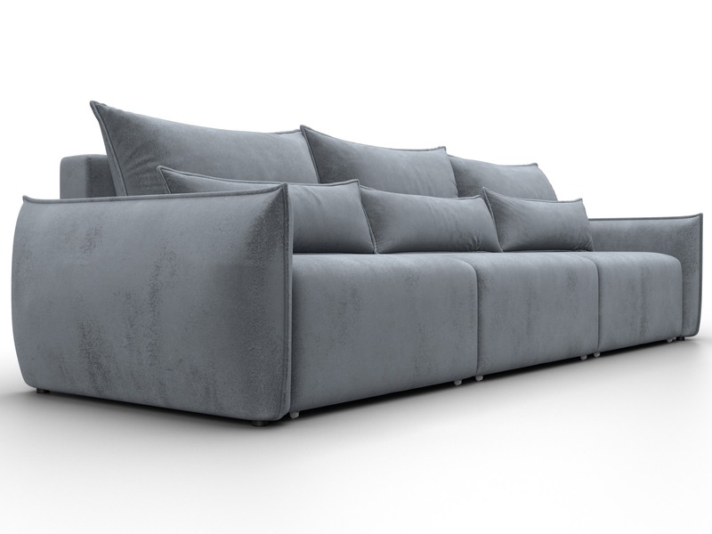 Диван прямой Лига-051 НПБ Лонг, Велюр, TOWER 10 серый