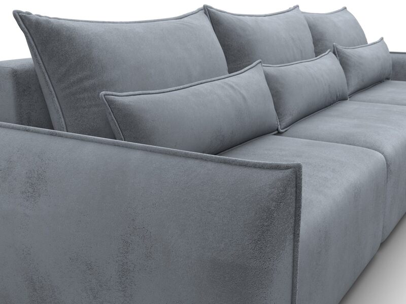 Диван прямой Лига-051 НПБ Лонг, Велюр, TOWER 10 серый