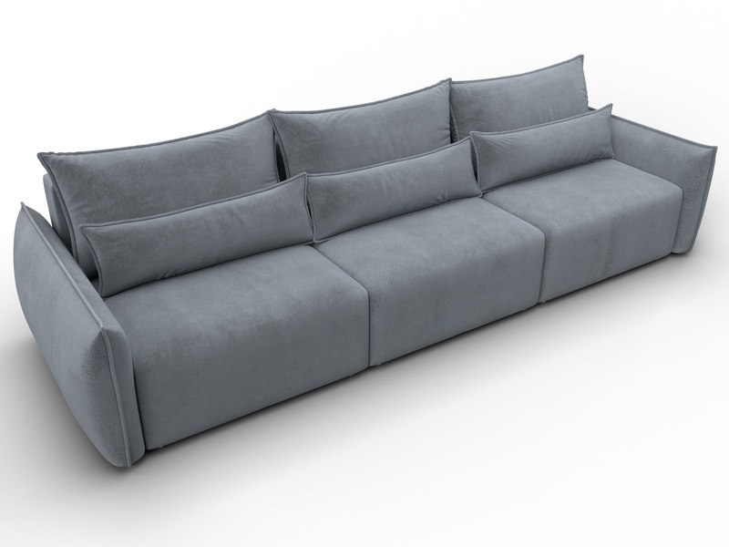 Диван прямой Лига-051 НПБ Лонг, Велюр, TOWER 10 серый