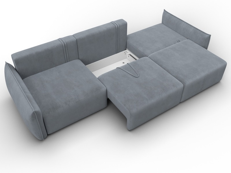 Диван прямой Лига-051 НПБ Лонг, Велюр, TOWER 10 серый