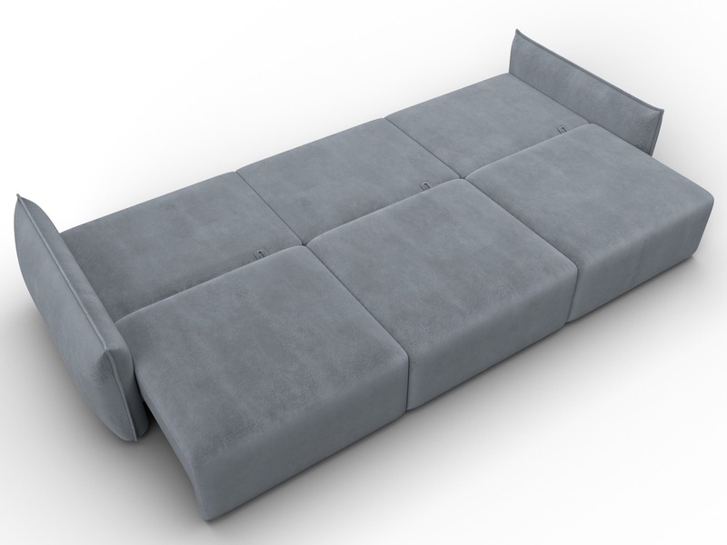 Диван прямой Лига-051 НПБ Лонг, Велюр, TOWER 10 серый