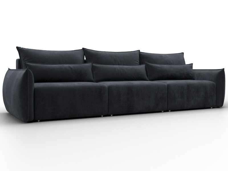 Диван прямой Лига-051 НПБ Лонг, Велюр, TOWER 11 темно-серый