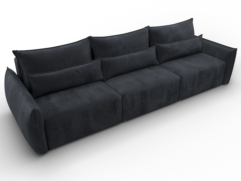 Диван прямой Лига-051 НПБ Лонг, Велюр, TOWER 11 темно-серый