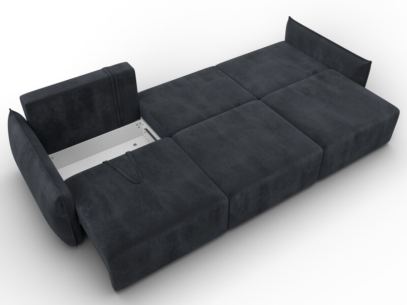 Диван прямой Лига-051 НПБ Лонг, Велюр, TOWER 11 темно-серый