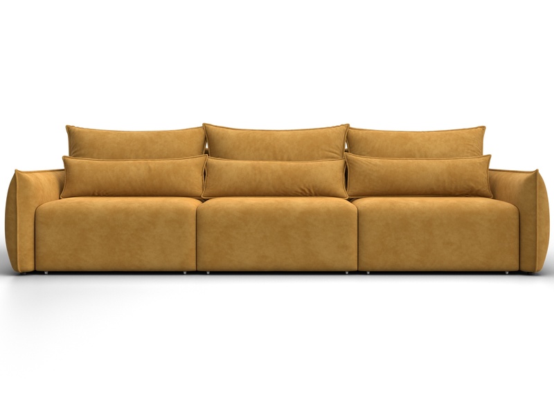 Диван прямой Лига-051 НПБ Лонг, Велюр, BRUT 10 желтый