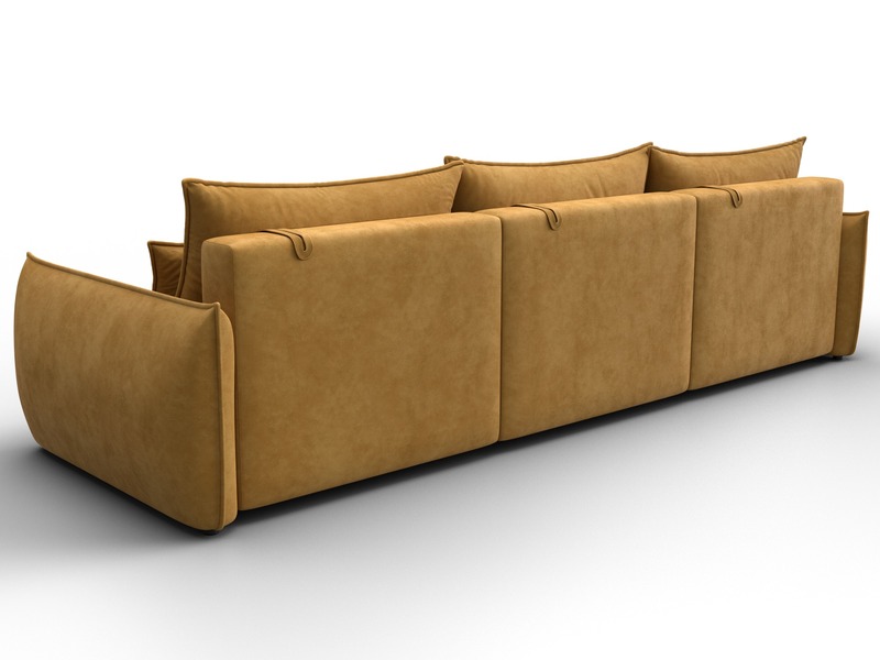 Диван прямой Лига-051 НПБ Лонг, Велюр, BRUT 10 желтый