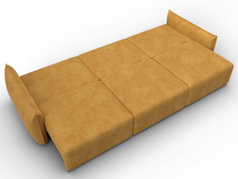 Диван прямой Лига-051 НПБ Лонг, Велюр, BRUT 10 желтый