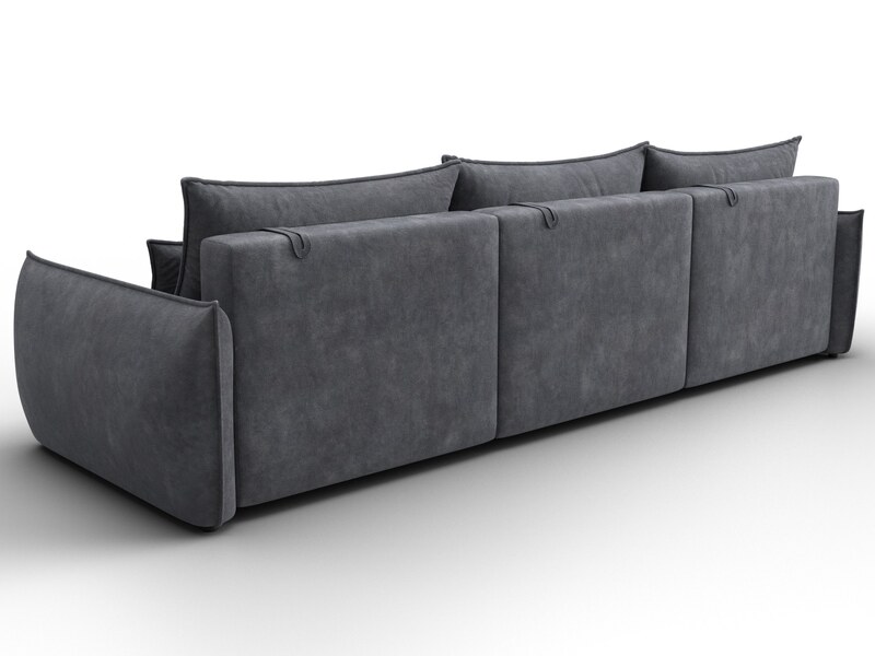 Диван прямой Лига-051 НПБ Лонг, Велюр, BRUT 16 темно-серый