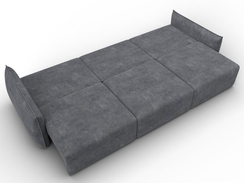 Диван прямой Лига-051 НПБ Лонг, Велюр, BRUT 16 темно-серый