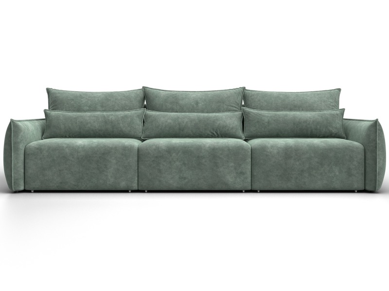 Диван прямой Лига-051 НПБ Лонг, Велюр, BRUT 08 зеленый